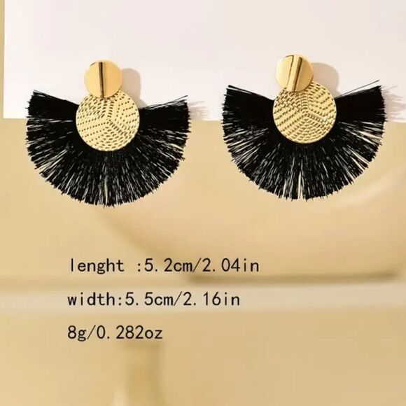 Handmade Colorful Tassel Dangle Earrings - Picture 6 of 10